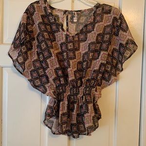 Xhilaration Tribal Print Sheer Blouse